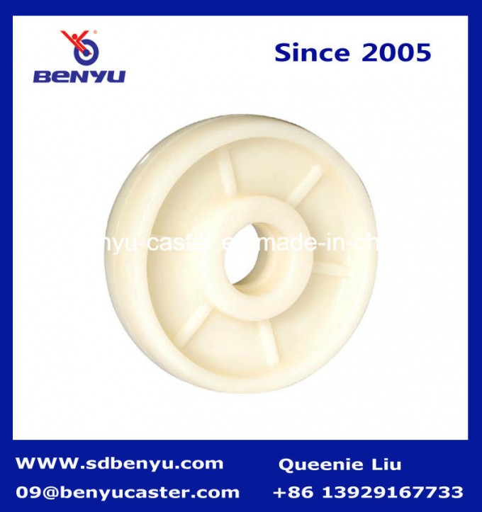 White Nylon Wheels for Hand Pump Truck Image1
