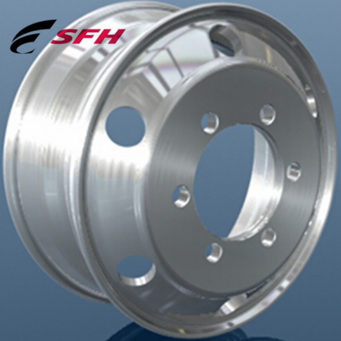 6 Holes Polished 17.5X6.75 Forged Truck Wheel Alloy Aluminum Material Image1