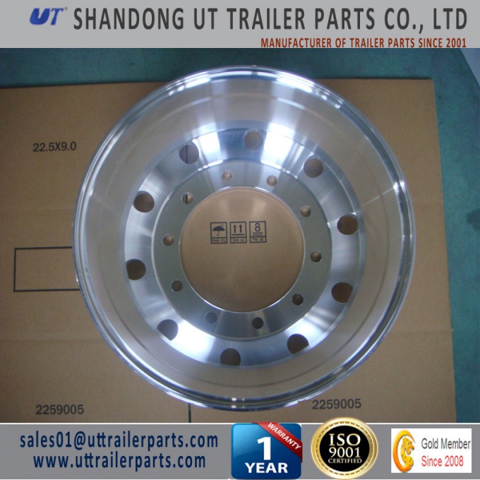 9.0x24.5 Polished Aluminum Alloy Wheel Rim for Truck and Trailer Image1