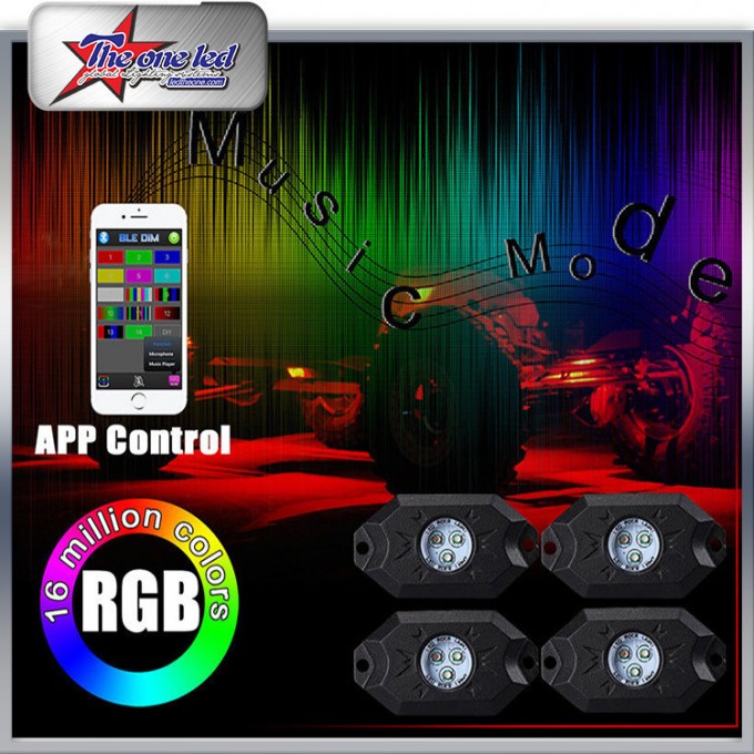 RGB LED Rock Light Kits for off Road Truck Car ATV SUV Under Body Glow Light Lamp Trail Fender Light Image1