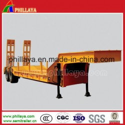 2 Axles Lowbed Stainless Steel Semi Trailer Air Suspension