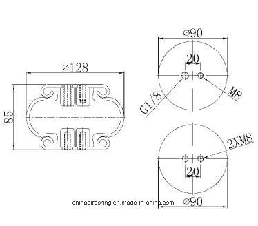 Hot Sale Single Convoluted Industrial Air Spring for Truck Bellows Spring Fs40-6 Image1