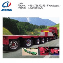 5 Axles 80tons Hydraulic Low Bed Semi Truck Trailer