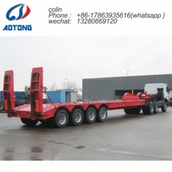4 Axles 80t-100t Low Flat Bed/Lowboy Semi Truck Trailer