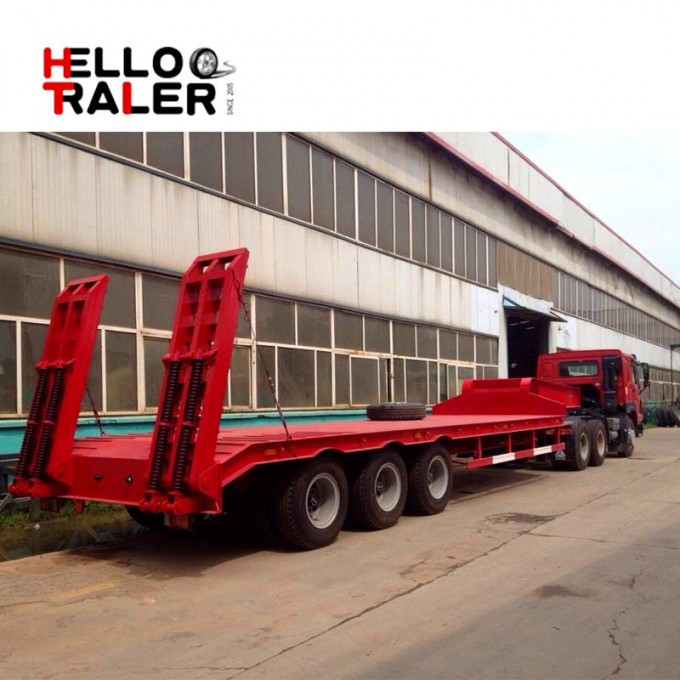 China Helloo Trailer Low Bed Semi Trailer 3 Axles Image1