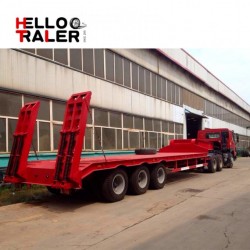 China Helloo Trailer Low Bed Semi Trailer 3 Axles