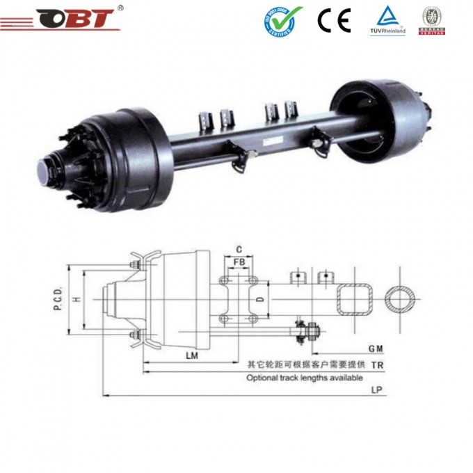 Obt Fruehauf Trailer Axle with Factory Price Image1