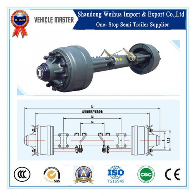 12-18t American Series Trailer Axle with Outboard / Inboard Type Image1