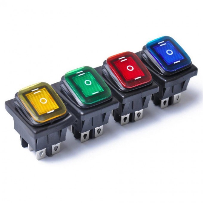 6-Pin 3 Position on-off-on Lighted Rocker Switch Car Truck Boat Waterproof Image1