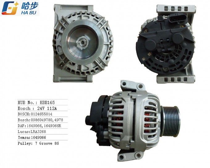 100% New Daf Truck Alternator with 0124655014 24V112A Image1