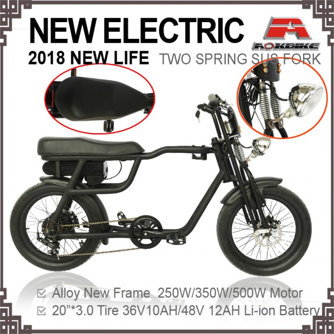 350W 3.0/4.0 Inch High Speed Fat Tire 2018 New Electric Bike Cheap Man Beach Cruiser Bicycle Image1
