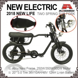 350W 3.0/4.0 Inch High Speed Fat Tire 2018 New Electric Bike Cheap Man Beach Cruiser Bicycle
