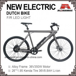 26 Inch Electric Mens Bicycle Holand Oma Dutch Battery Bike LED Light