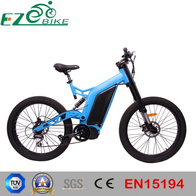 1000W Powerful Mountain Electric Bike with Dual Suspension Fork Image1