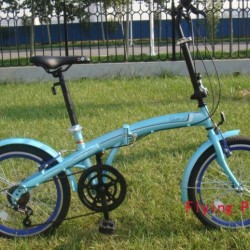 16" Variable Speed Blue Folding Bike (FDB-139)