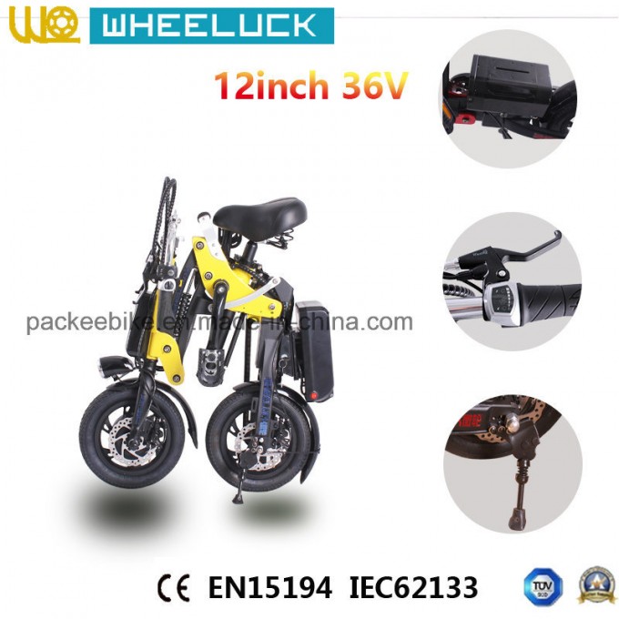 CE 12 Inch Compact Folding Electric Bike with Pedal Assist Image1