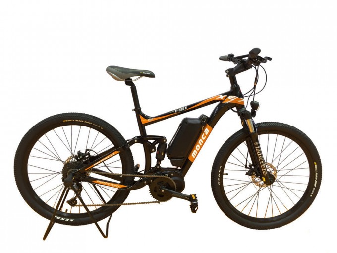 New Middle Motor E-Bike Electric Bicycle Mountain E Bike Suspension Alloy Frame Shimano Gear Image1