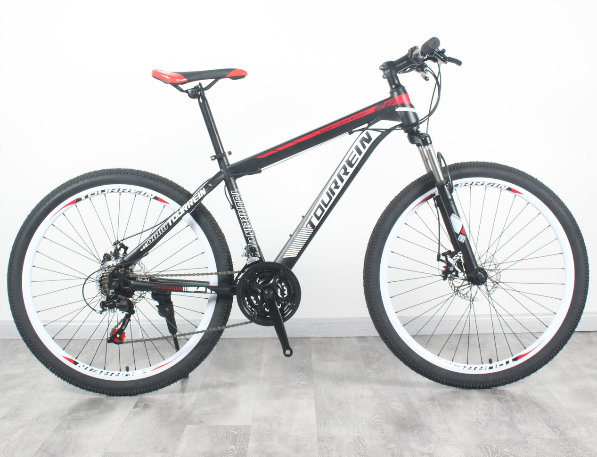 26 27.5′′ Steel Suspension 21 Speed Disc Brakes Mountain Bike Image1
