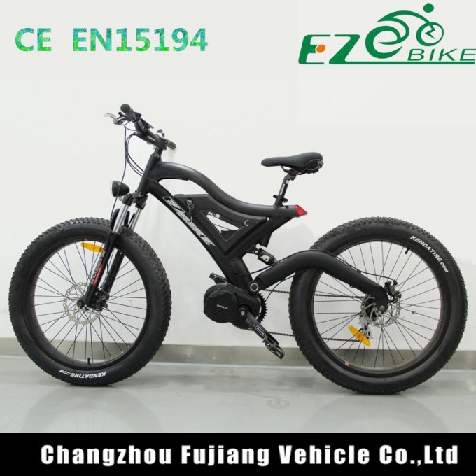 Green Power MID Drive Electric Bike with Full Suspension Fork Image1