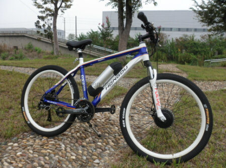 Full Suspension 36V 250W Bottle Battery Mountain E Bike with 8 Fun Motor with Ce Approval Image1
