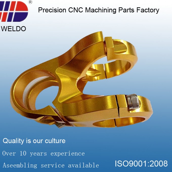 Bicycle Metal Processing Precision CNC Machinery Parts with Gold Plating Image1