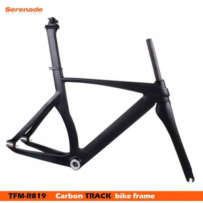 Carbon Fiber Fixed Gear Single Speed Track Bike Frame with Parts Fork + Seatpost Image1