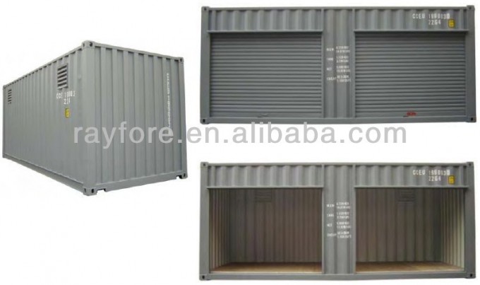Black Roller Shutter Door Open Side Storage Containers for Transportation Image1