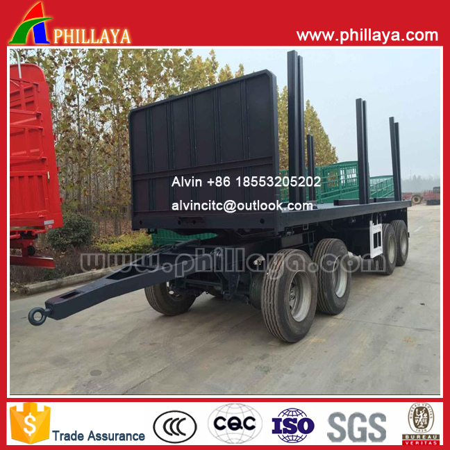 4 Axles 7.5m Cargo-Transporting Draw Bar Flatbed Trailer Image1