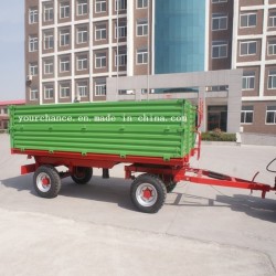 High Quality 7cx-6t 6 Tons Double Axle Four Wheel Three Way Tipping Farm Trailer