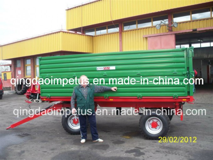 High Quality Best Price 8tons Double Panels Four Wheel Agricultural Farm Trailer Image1