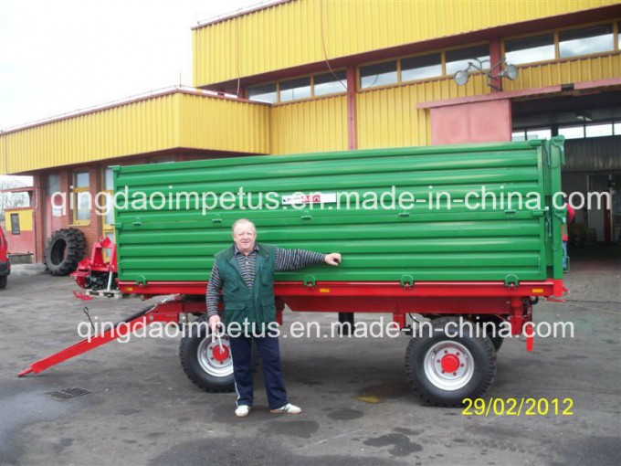 8tons Heavy Duty Hydraulic Dump Two Panels Agricultural Farm Trailer Image1