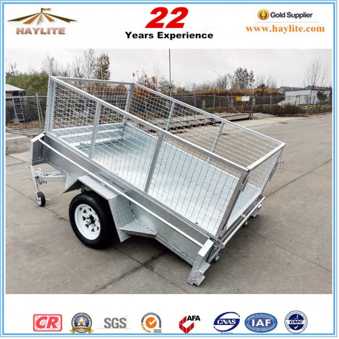 8X5 Galvanized Single Axle Tipping Box Trailer Image1