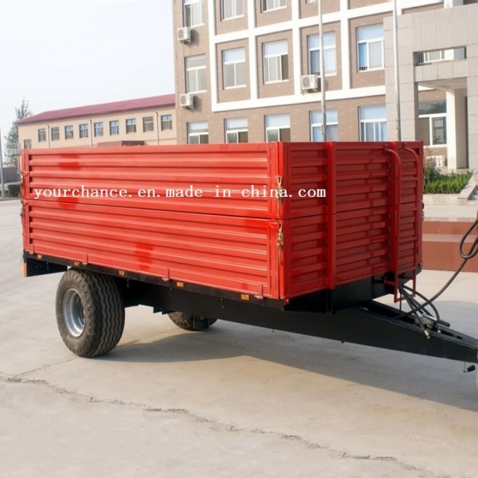 High Quality 7cx-4t 4 Tons Single Axle Two Wheels Back Tipping Farm Trailer for 35-55HP Tractor Image1