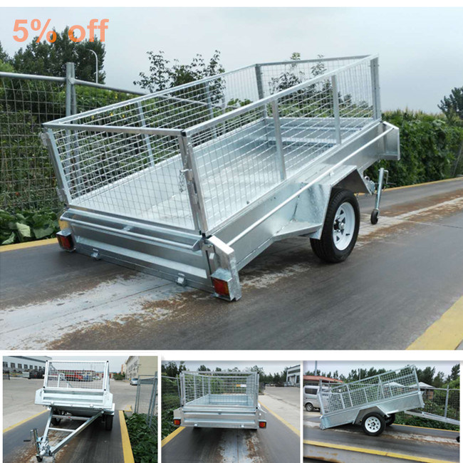 Galvanized 8X4 Single Axle Tilt Cargo Trailer with Cage Image1