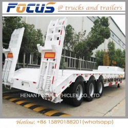 80t Hydraulic Lowbed/Low Deck/ Low Loader Cargo Semi Truck Trailer