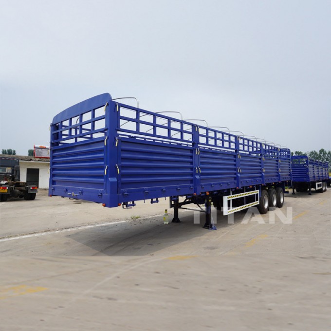 Titan 3 Axle Side Wall Trailer Fence Cargo Truck Grid Positions for Semi-Trailer 40t Image1