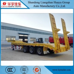 2/3/4 Axle 60t Lowbed Truck Semi Trailer for Excavator Heavy Duty Machinery Transport