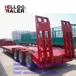 China 60 Ton Tri-Axle Heavy Duty Lowboy Trailer Low Bed Semi Trailer