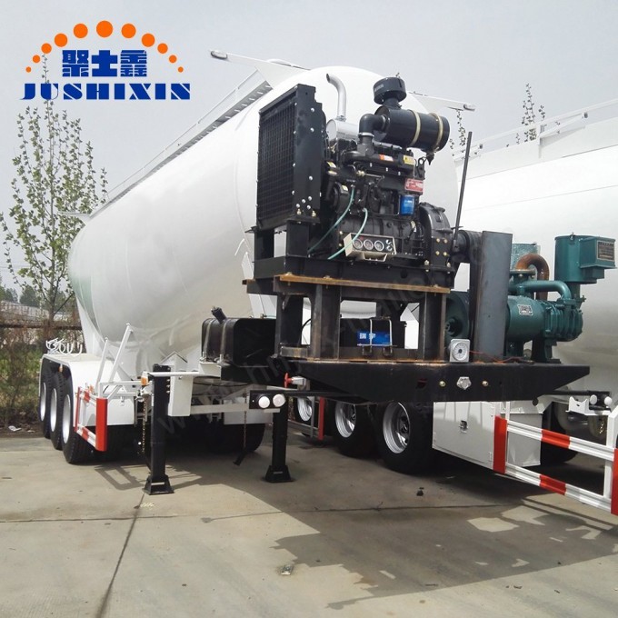 China Factory 3 Axle Bulk Cement Powder Tanker/Tank Truck Tractor Semi Trailer for Sale Image1
