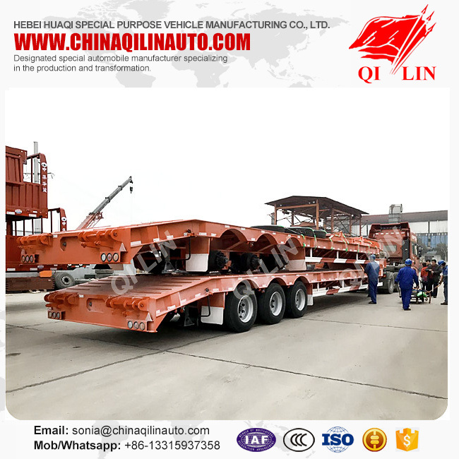 Triple Axles Low Loader Truck Trailer with Mechanical Suspension Image1