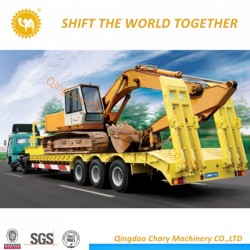 Carrying Crane Loader and Other Heavy Machinery Low Bed Trailer Truck Trailer