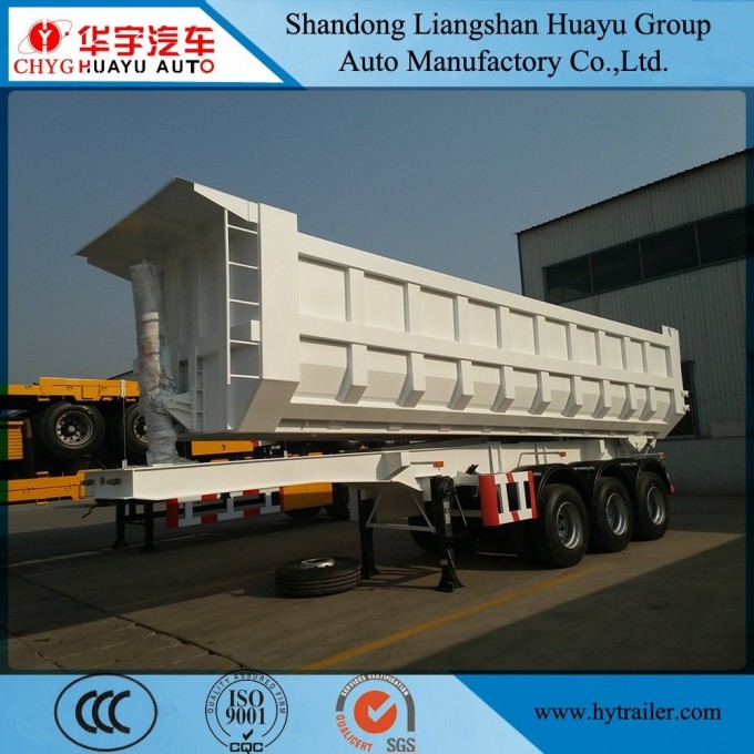 3 Axle Heavy Duty Rear Dump Truck Semi Trailer with Hyva Cylinder for Sand/Stone/Coal Transport Image1