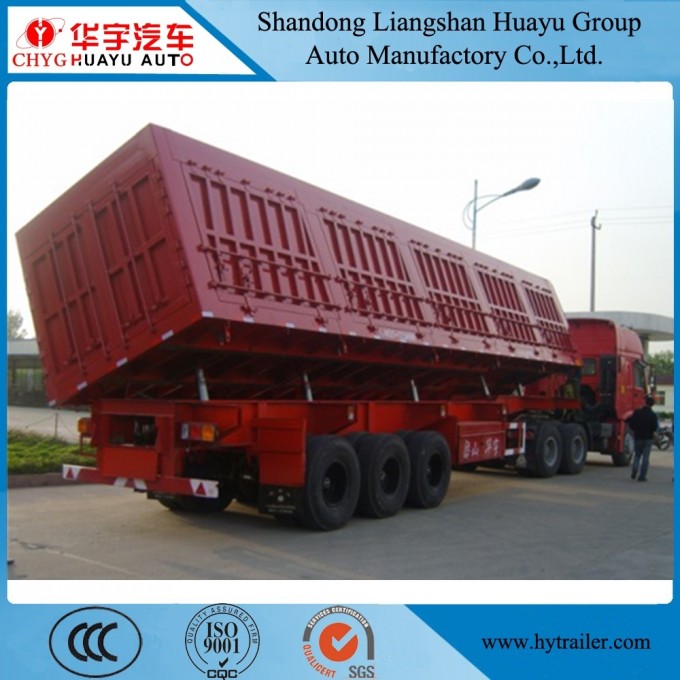 3 Axle 60t Heavy Duty Side Tipper/Dump Truck Semi Trailer for Sand Coal Transport Image1