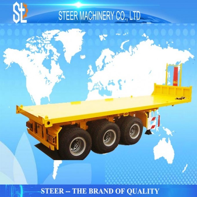 3 Axle Container Chassis Semi Truck Flatbed Trailer Image1