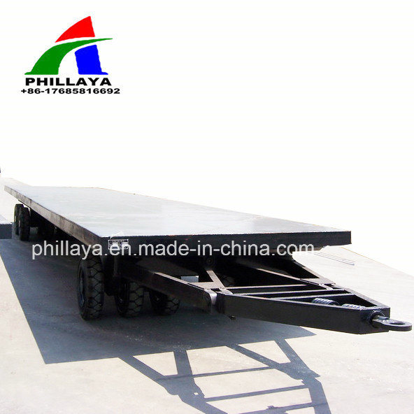 New 4 Axles Truck Full Flatbed Drawbar Trailer for Sale Image1