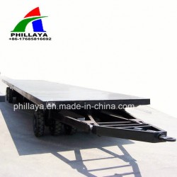 New 4 Axles Truck Full Flatbed Drawbar Trailer for Sale