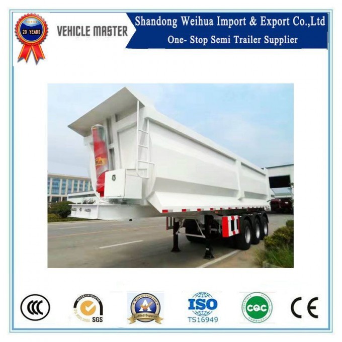 Tri-Axle Rear 40 Cubic Meter Rear Tipper Dumper Truck Hydraulic Cylinder Lift Dump Trailer Image1