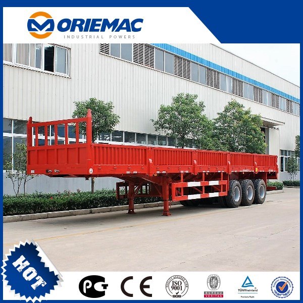 3 Axles 30 Ton 60 Ton Platform Semi Trailer for Tractor Truck Image1