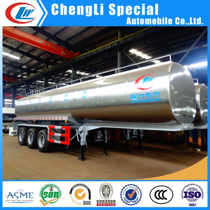 3 Axle Stainless Steel 45000L 30ton Milk Delivery Tank Truck Trailer for Sale Image1