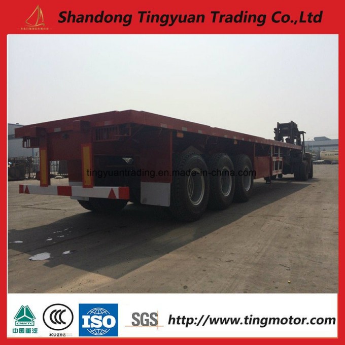40feet 3 Axle Tractor Flatbed Heavy Truck Semi Utility Trailer Image1